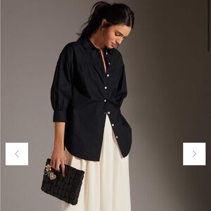 Anthropologie Maeve Poplin Button Up Top